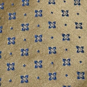 Thomas Pink Gold Tie with Blue Motif